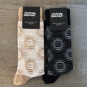 NWT Unsimply Stitched Tan and Black Patterned Socks